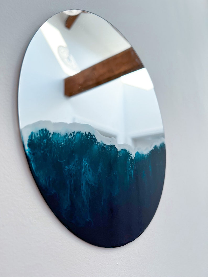 HAND PAINTED Wave Mirror FREE Shipping image 4