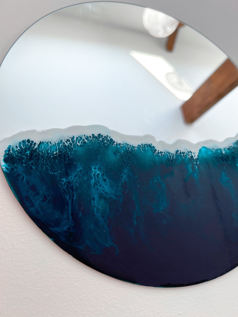 HAND PAINTED Wave Mirror FREE Shipping image 2