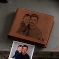Personalized Leather Wallet Engraving Birthday Gift for Him Custom Photo Wallet Gift For Dad, Husband, Boyfriend Your Text Or Logo product logo