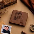 Personalized Leather Wallet Engraving Birthday Gift for Him Custom Photo Wallet Gift For Dad, Husband, Boyfriend Your Text Or Logo product logo