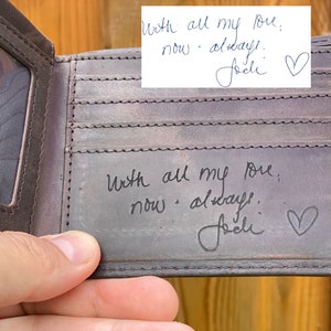 Personalized Leather RFID Wallet, Engraved Genuine Leather Custom Wallet, Anniversary Gift For Him, Husband, Boyfriend, Men, Father, Dad