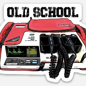 Color Old School EMS Vinyl Sticker Defibrillator EMS EMT Paramedic