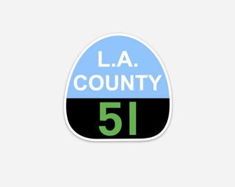 New  Emergency LA County Squad 51 Green Shield Vinyl Sticker