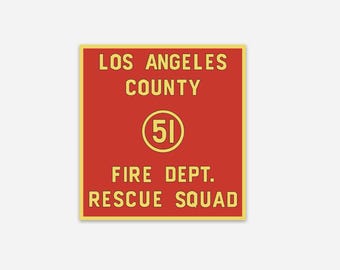 Emergency LA County Squad 51 Back Rear Lettering Vinyl Sticker