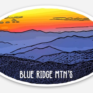 Blue Ridge Mountains Skyline Vinyl Sticker