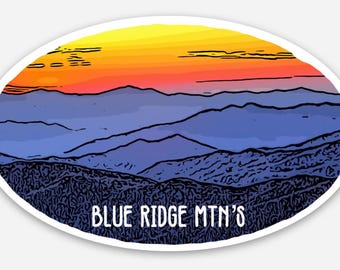 Blue Ridge Mountains Skyline Vinyl Sticker