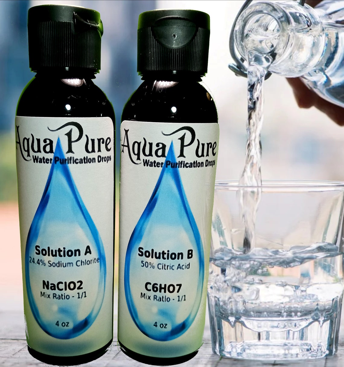 Miracle Water Purification Disinfectant Drops 8oz ClO2 MMS Etsy