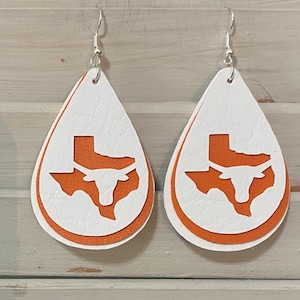 College Earrings Orange white faux earrings