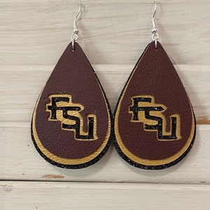 College Ohrringe Granat Schwarz und Gold