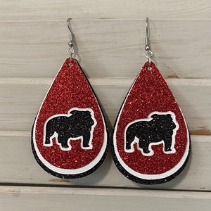 Bulldog Glitter Earrings