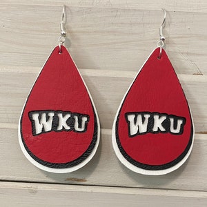 College Ohrringe aus Leder WKU