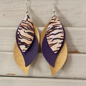 Tiger Leather Earrings