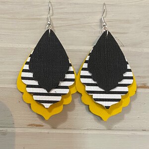 Black Striped Earrings