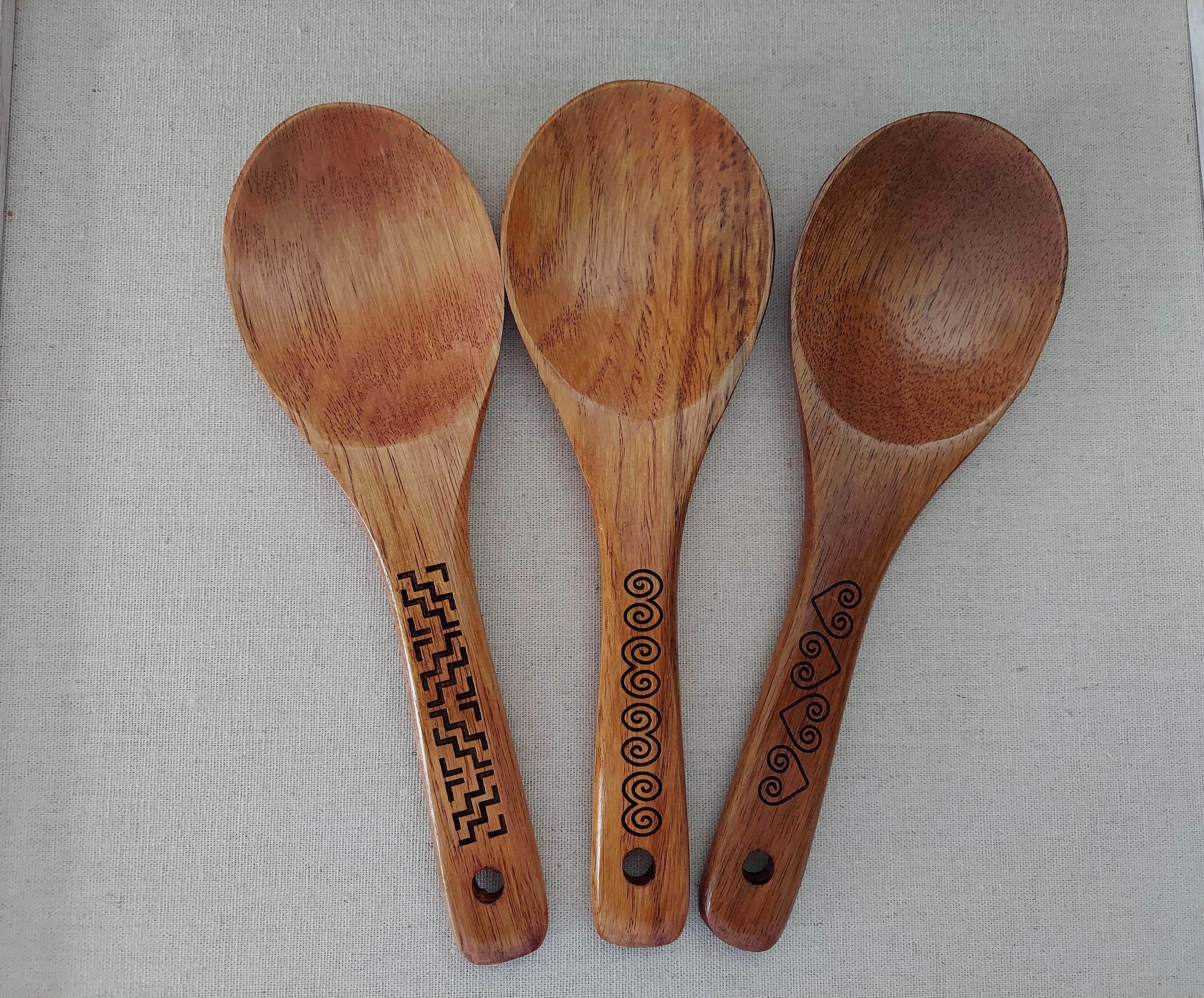 Wooden Hmong Rice Spoon | Hmong Engraved Spoon