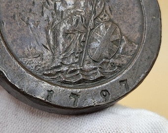 1797年ジョージ3世カートホイール2ペンス：初期のイギリス銅貨 - Etsy 日本