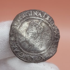 Genuine 1572 Elizabeth I Silver Sixpence - Mintmark Ermine, London Mint - Hammered Tudor Coin