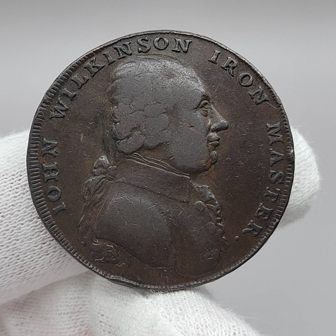 Antique 1792 John Wilkinson Iron Master Copper Half Penny Token Coin Etsy