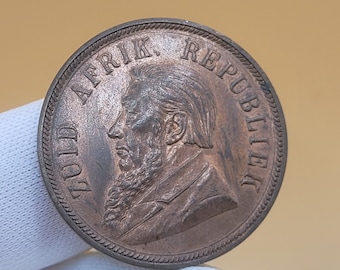 Genuine 1898 South Africa Kruger One Penny - Extremely Fine