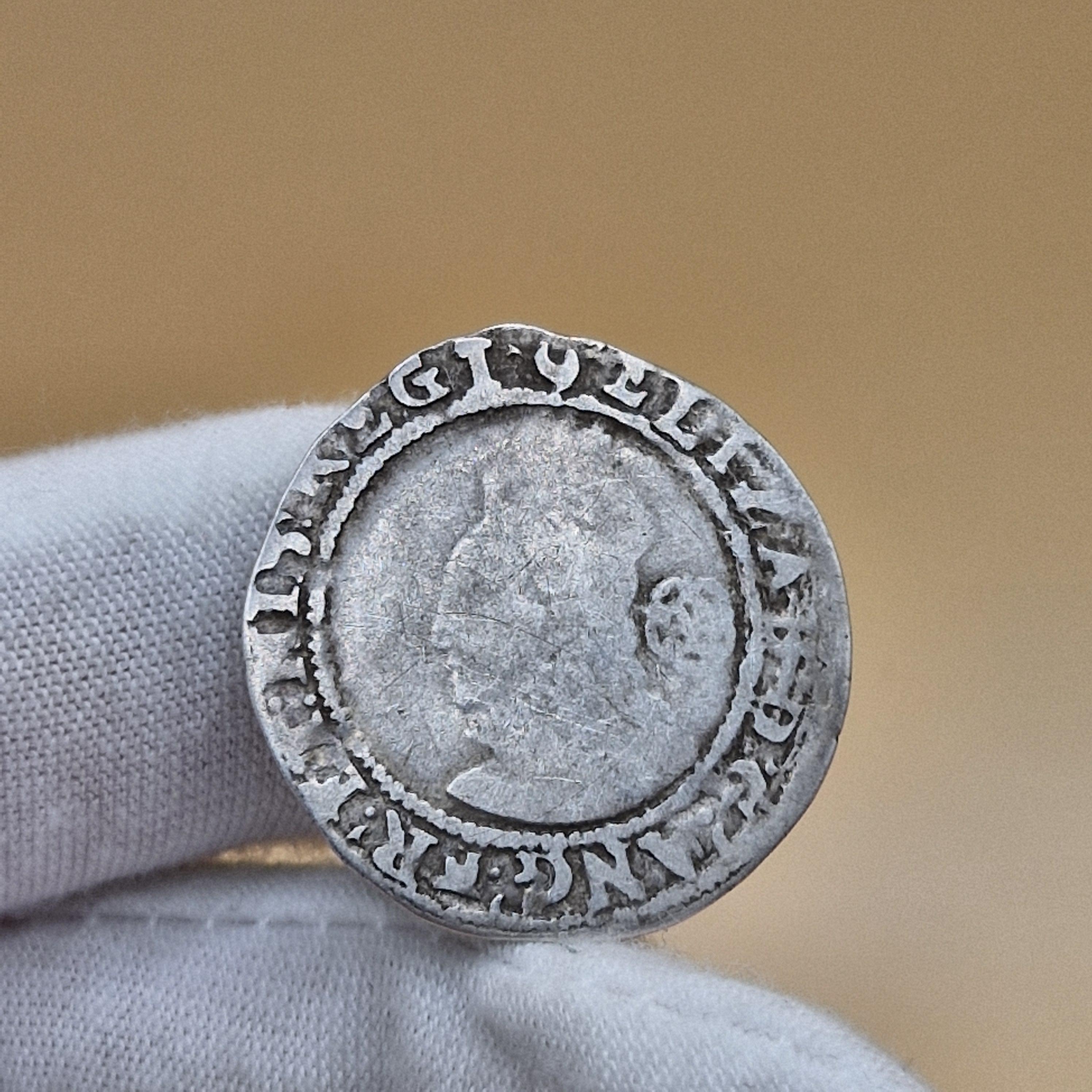 TouaregSilver ＆The Six‑Pence Token&more Genuine 1589 Elizabeth I Tudor Silver Sixpence - Hammered Coin