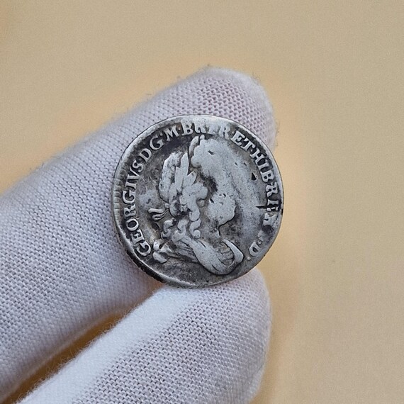 Genuine 1723 George I Silver Sixpence - South Sea Company - Great