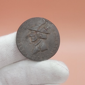 1793 Yorkshire Sheffield Copper Half Penny Token - D&H 56