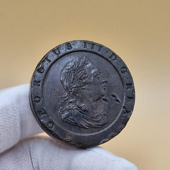 橘　大英帝国　ジョージ3世　車輪銭　2 ペンス銅貨　1797 1797年ジョージ3世カートホイール2ペンス：初期のイギリス銅貨