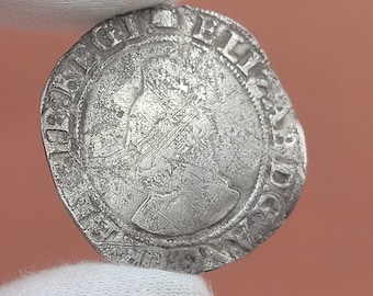 Genuine Elizabeth I (1558-1603) English Tudor Silver Shilling - mm Woolpack - Tower of London Mint - Hammered Silver Coin