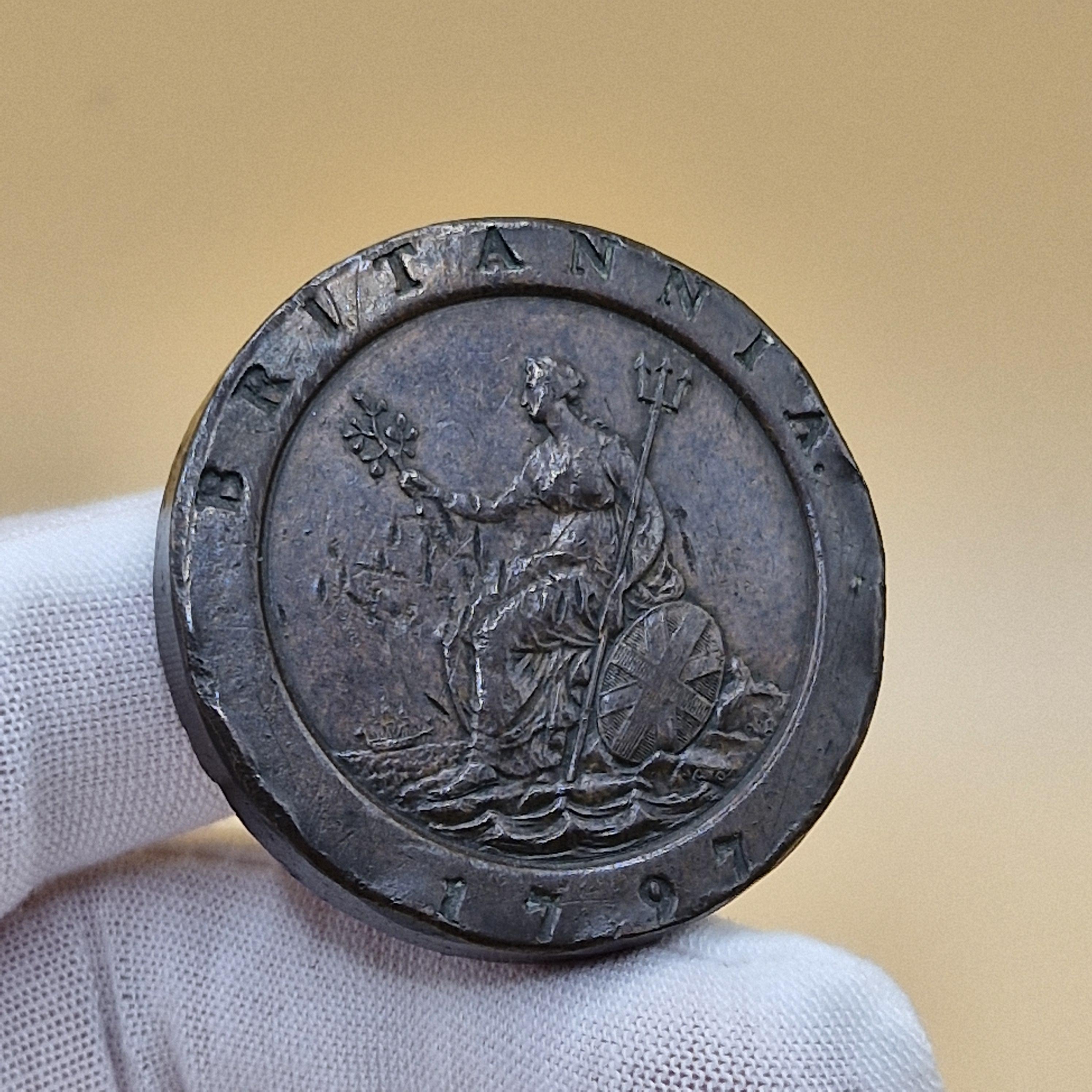 コ*木様 1797年 英国カートホイール 2ペンス 銅貨ジョージ3世 1797年ジョージ3世カートホイール2ペンス：初期のイギリス銅貨 - Etsy 日本