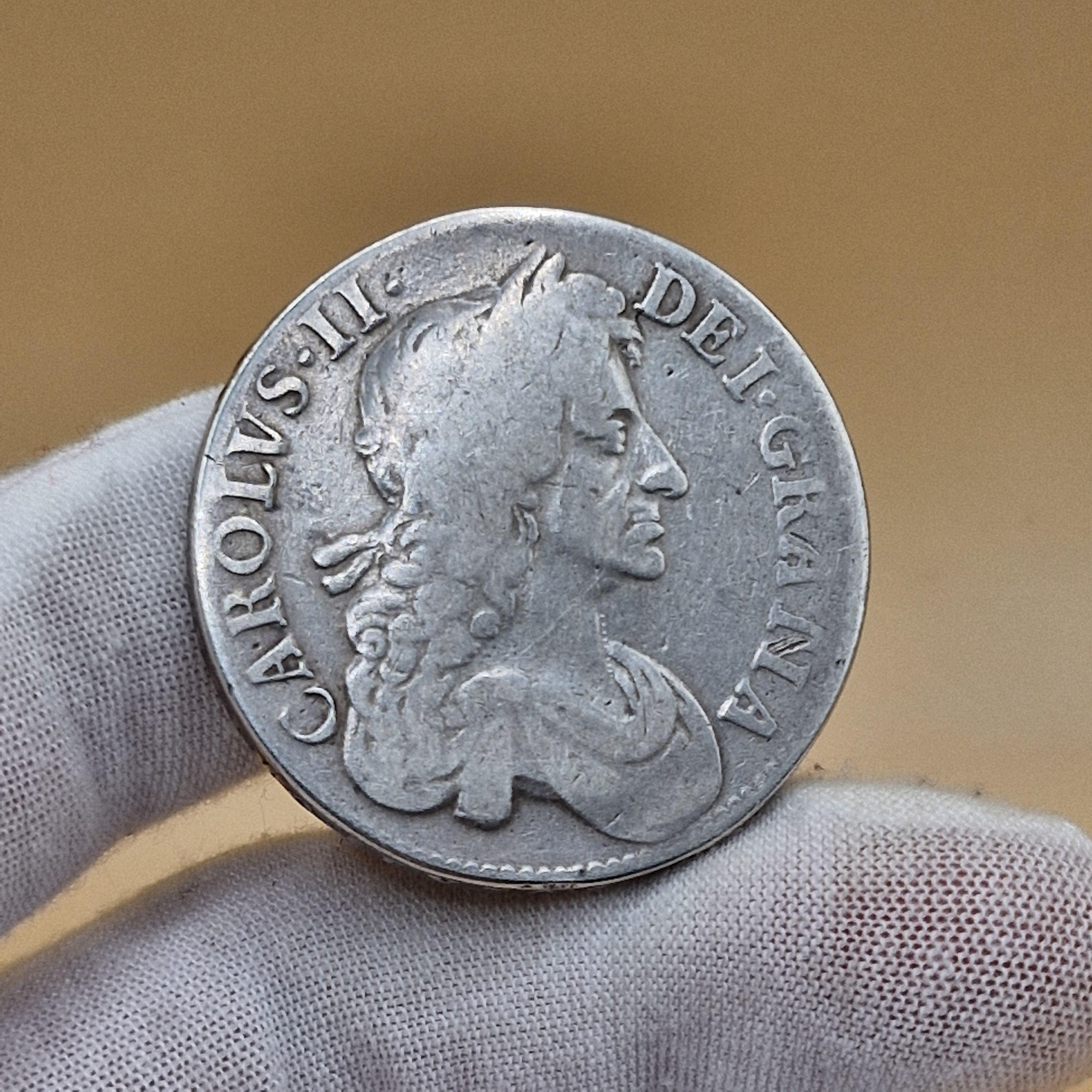 1679年 (346年前)】イングランド チャールズ2世 Crown銀貨 1679年 (346