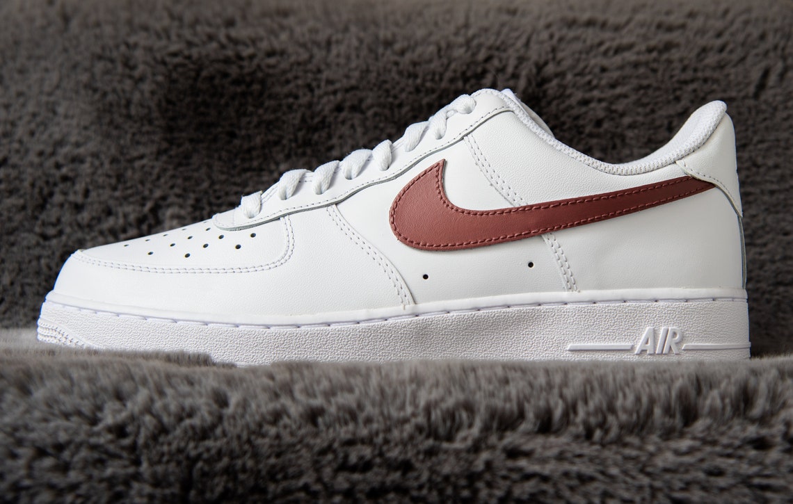 burgundy and gold air force ones