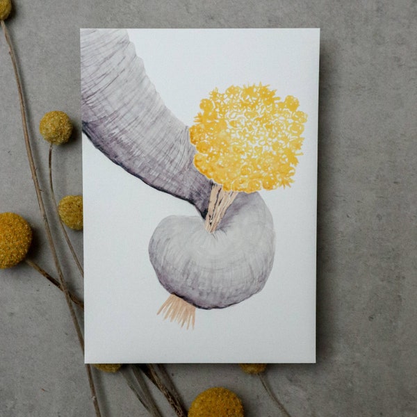 Card "Elephant" - Watercolor Print - Congratulations Card - Birthday Card - Postcard