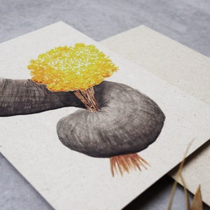 Karte "Elefant" - Graspapier - Aquarell Print - Glückwunschkarte - Geburtstagskarte - Postkarte