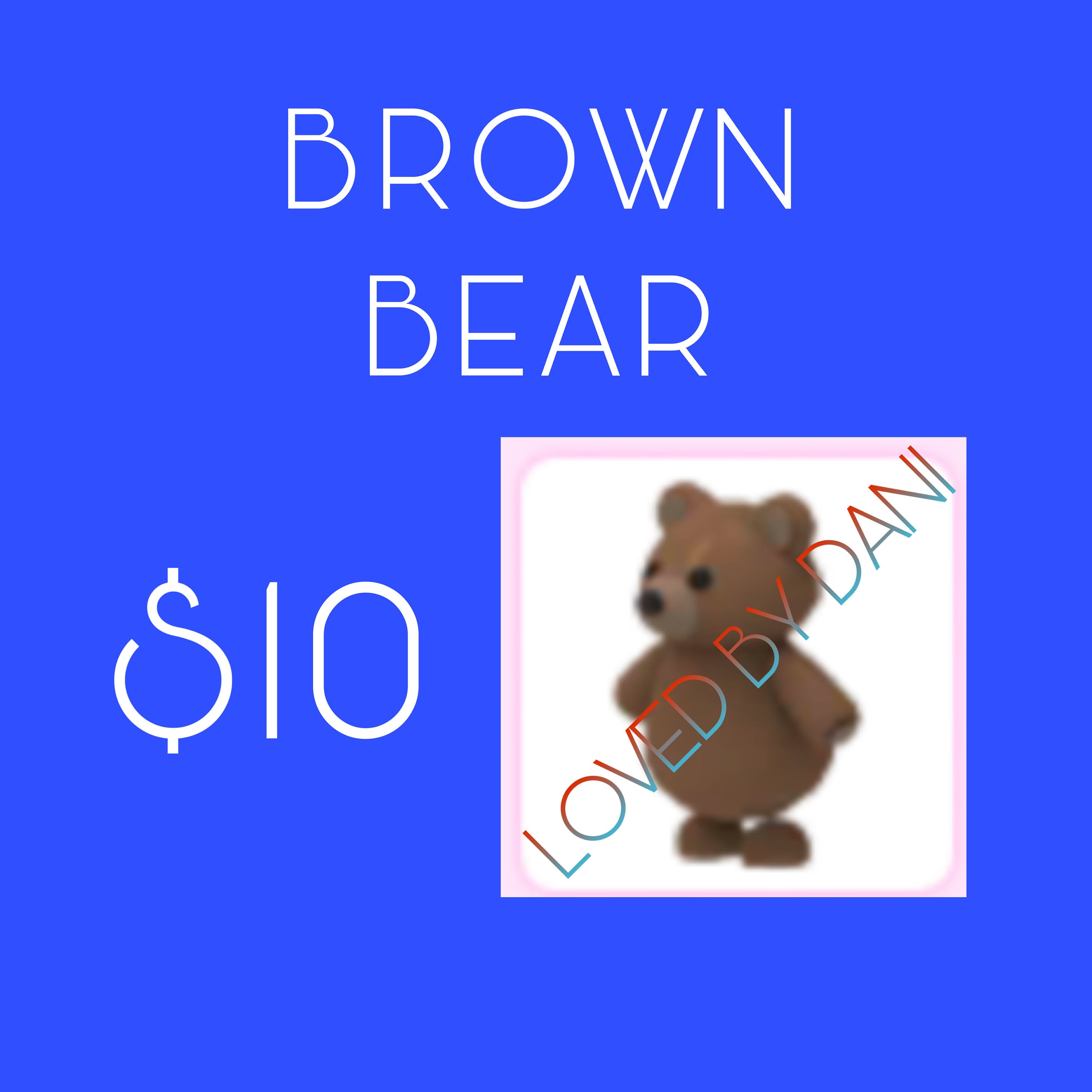 ADOPT ME PETS Brown Bear - Etsy Ireland