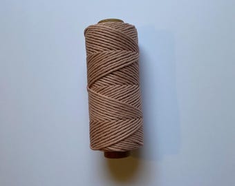 3mm single strand macrame cord in VINTAGE ROSE