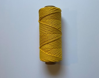 3mm single strand macrame cord in MUSTARD