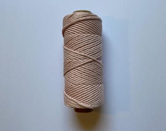 3mm single strand macrame cord in LIGHT PINK