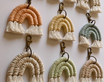 Macrame Rainbow Keychain