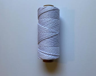 3mm single strand macrame cord in WHITE