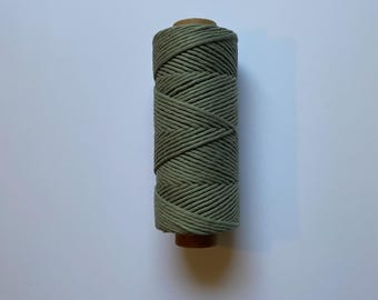 3mm single strand macrame cord in SAGE