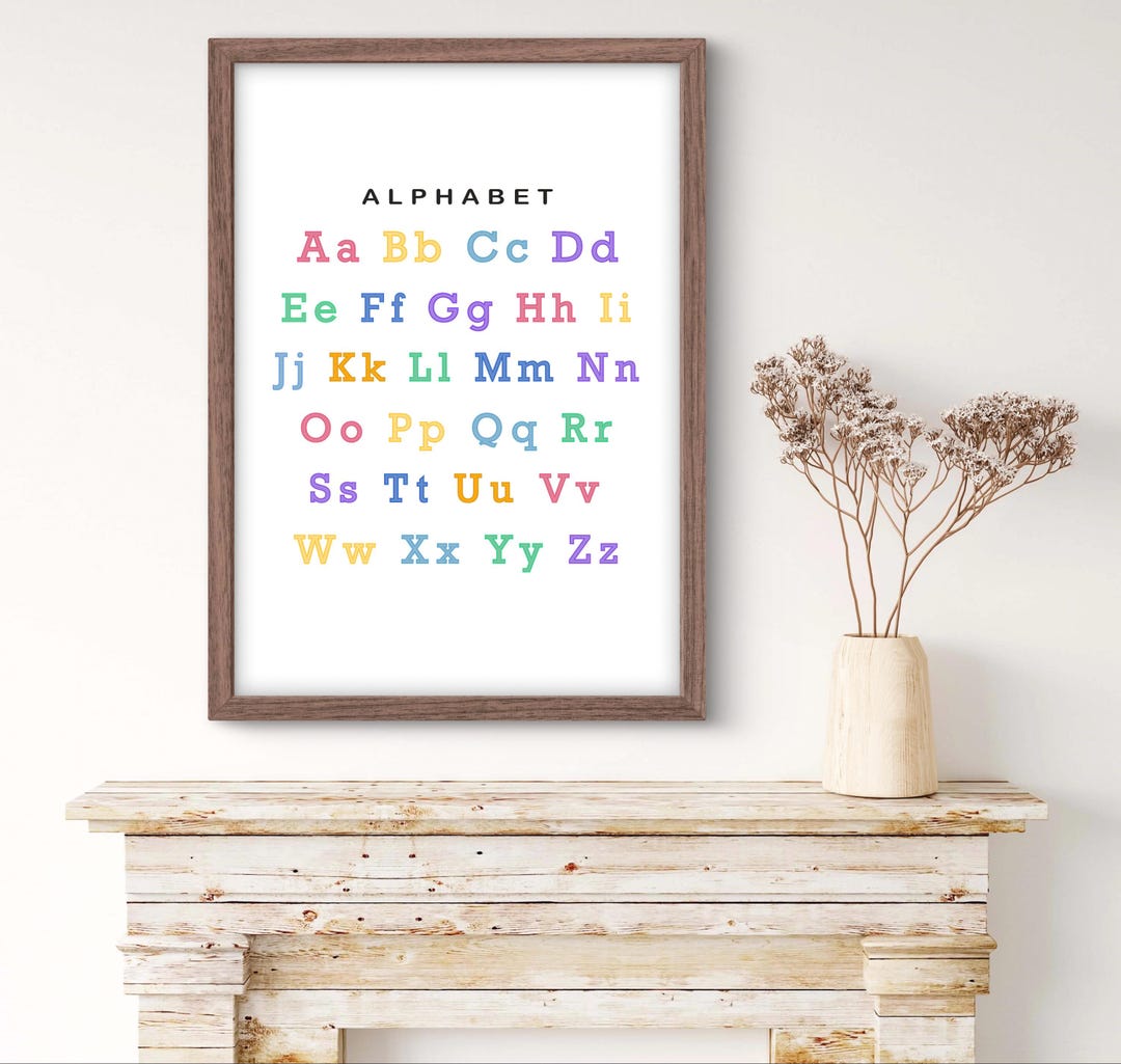 Printable Alphabet Poster for Kids Toddler | Digital Poster Wall Art ...