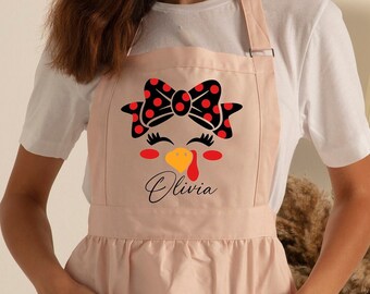 Personalized Cute Apron, Thanksgiving Apron, Thanksgiving Gift, Apron For Women, Gift For Her, Friendsgiving Gift, Custom Aprons, Name Apron