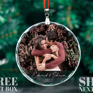 Personalized Photo Ornament, Custom Picture Ornament, Couple Ornament, Couples Gifts, Unique Ornament, Glass Ornament, Keepsake Ornament