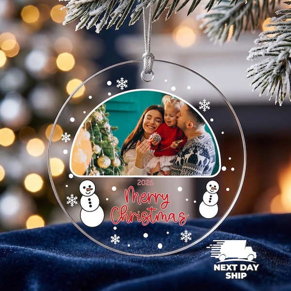 Personalized Christmas Ornament, Christmas Gift, Acrylic Picture Ornament, Custom Family Ornament, Photo Ornament, Family Keepsake Ornament