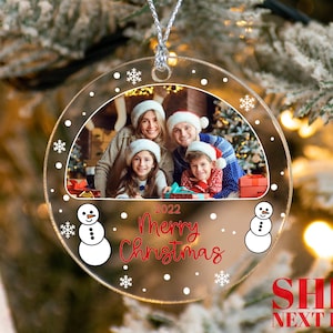Personalized Christmas Ornament, Christmas Gift, Acrylic Picture Ornament, Custom Family Ornament, Photo Ornament, Family Keepsake Ornament