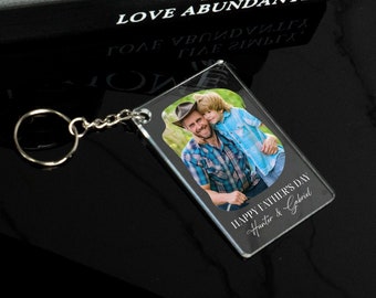 Happy Father's Day Keychain, Custom Picture Keychain, Father's Day Gifts, Photo Keychain For Him Gift For Dad, Family Photo Keychain