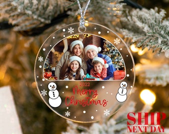 Gepersonaliseerd kerstornament, kerstcadeau, acrylfotoornament, aangepast familieornament, fotoornament, familieherinneringornament