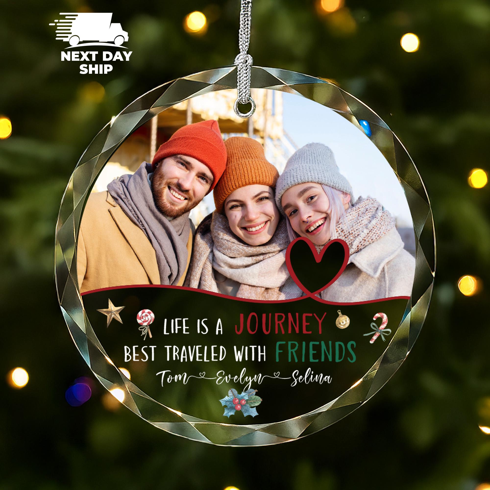 Best Friends Photo Ornament, Friends Travel Keepsake, Christmas 2025 with Besties, Friend Group Gift, Friendship Token Ornament