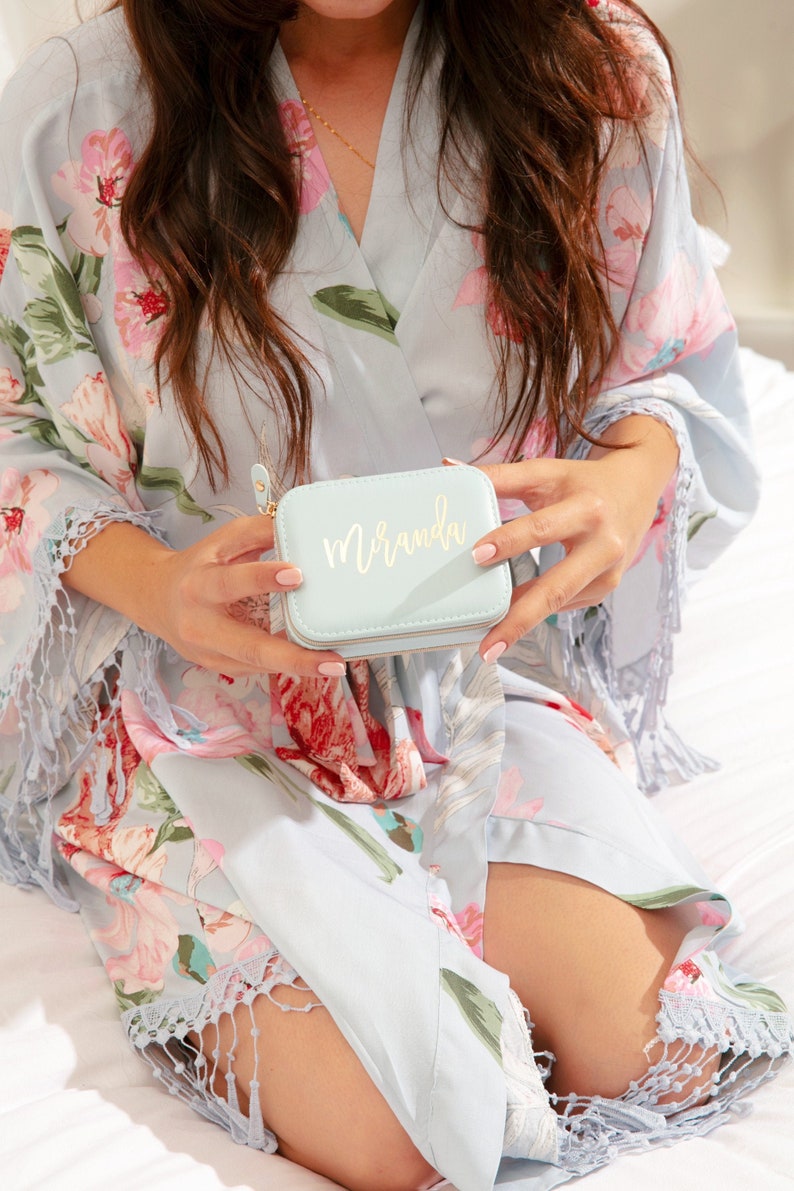 Bridesmaid Jewelry Box Zipper Jewelry Box Personalized Etsy