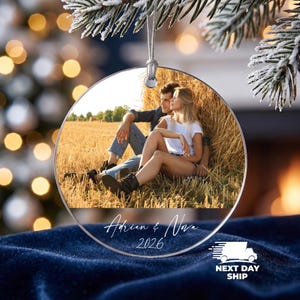 Personalized Photo Ornament, Custom Picture Ornament, Couple Ornament, Couples Gifts, Unique Ornament, Glass Ornament, Keepsake Ornament Acrylic Round