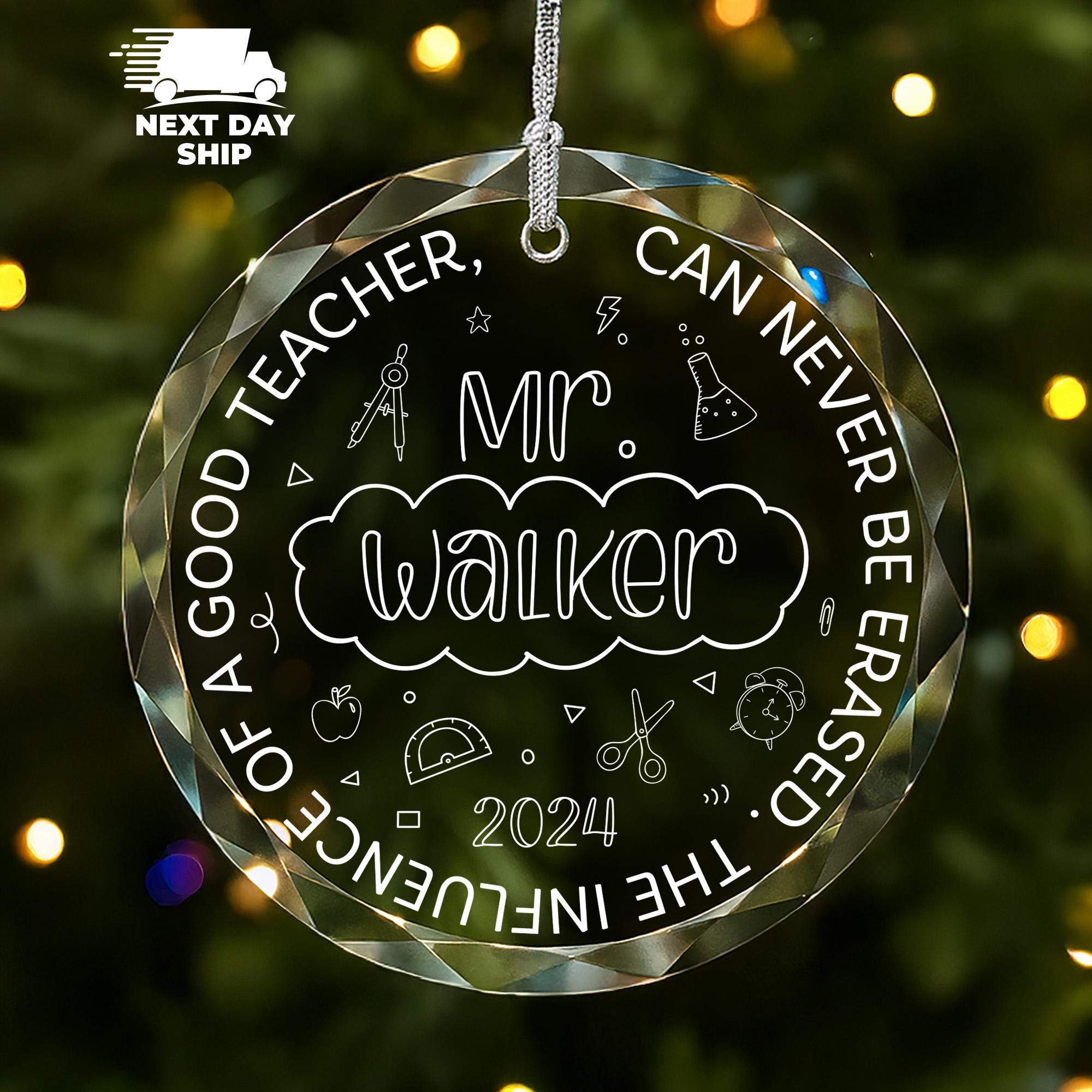 Personalized Teacher Ornament 2025, Custom Name Gift for Teacher, The Influence of a Good Teacher Ornament, End of Year Teacher Keepsake